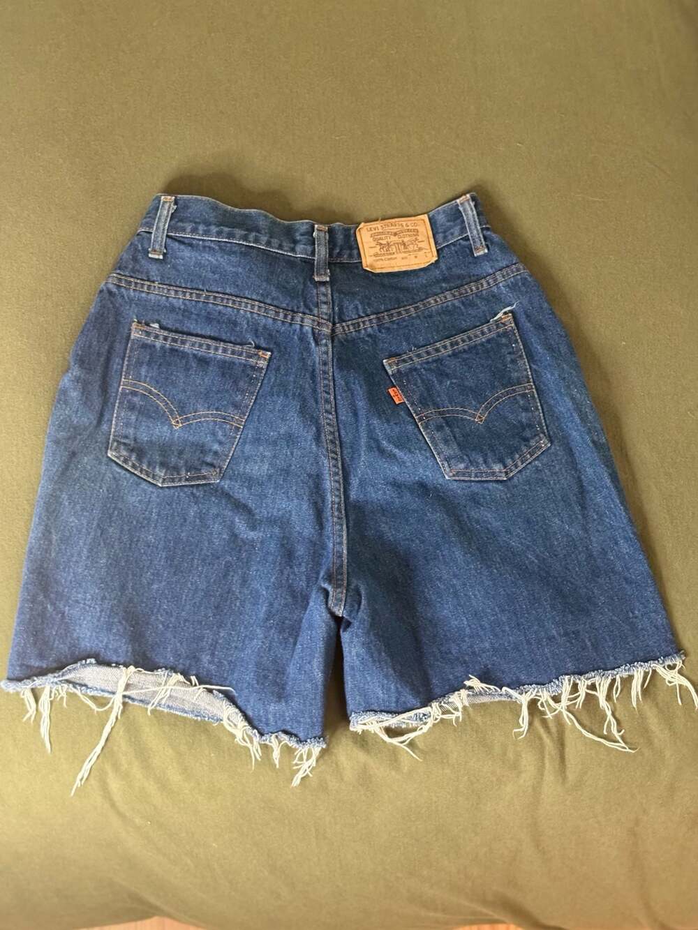 Levi's VTG Orange Tab High Rise Cutoff Denim Shorts Waist 29.5” - Picture 2 of 3